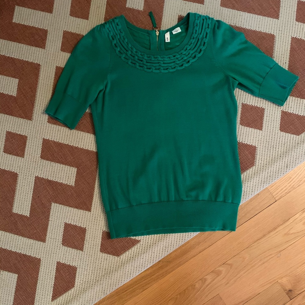 Anthropologie Moth Kelly green Lundin Links lightweight sweater - Size small